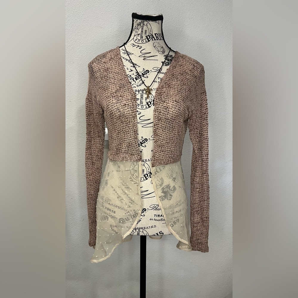 Sheer and knit cover top